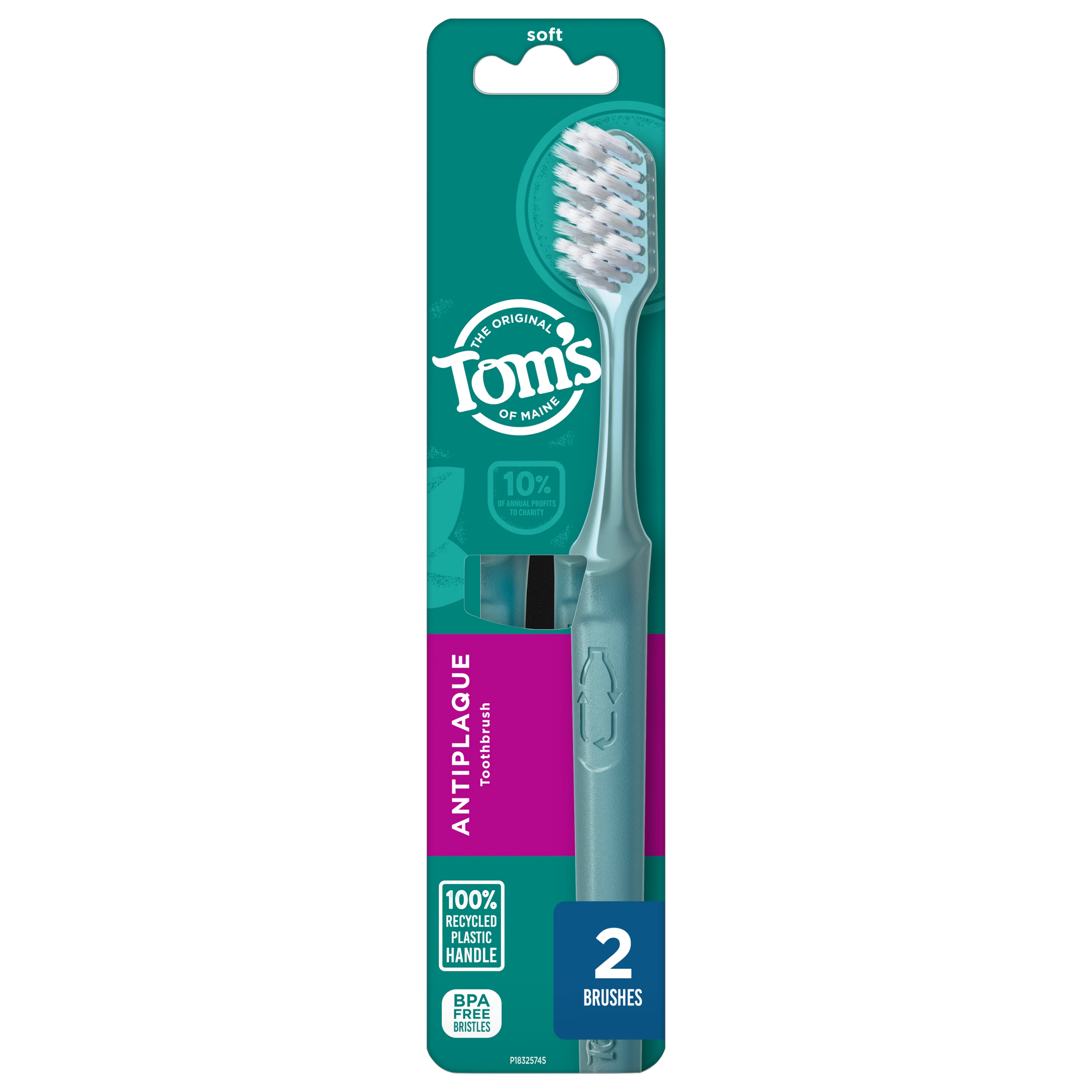 Antiplaque Adult Soft Toothbrush, 2 Pack