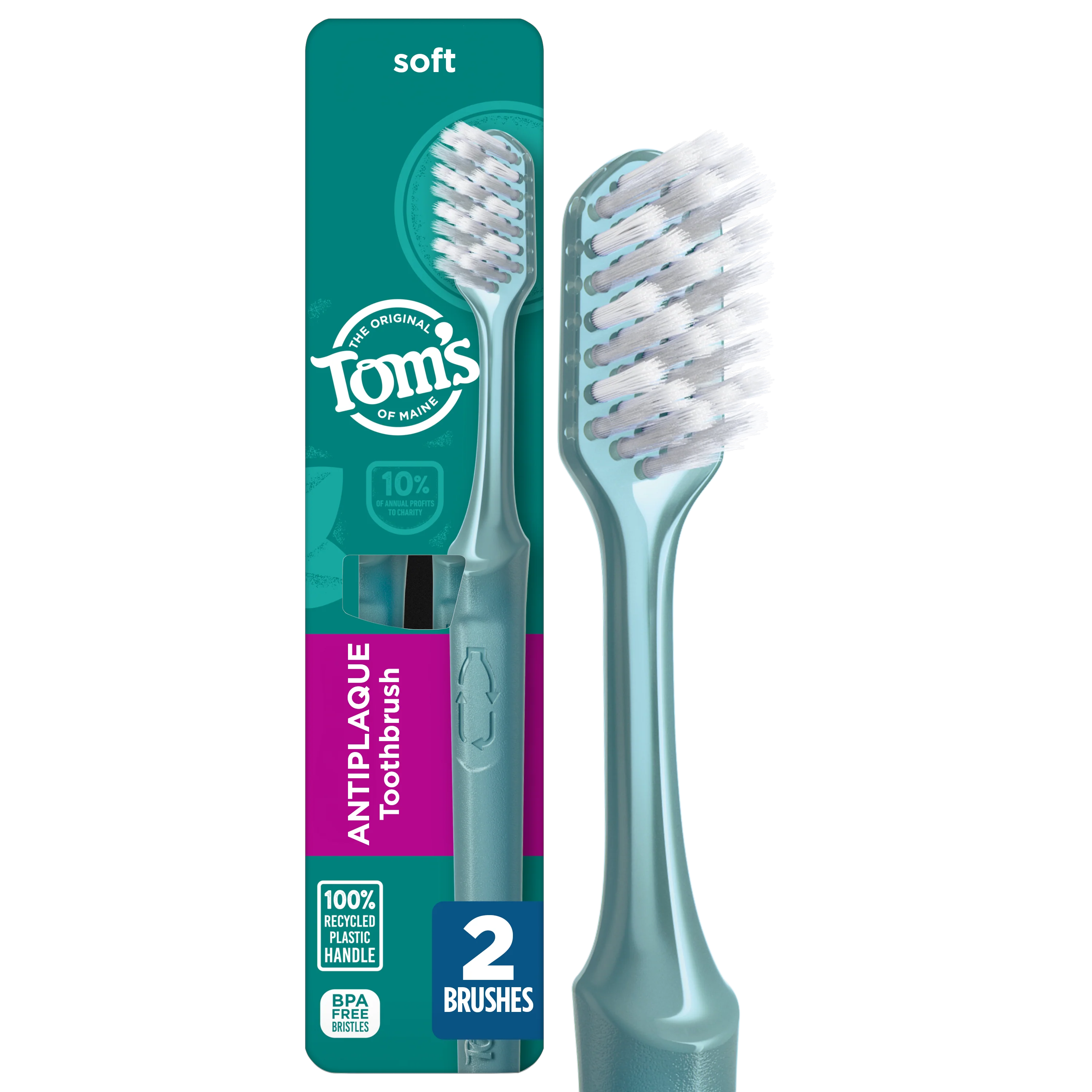 Antiplaque Adult Soft Toothbrush, 2 Pack - Image 2