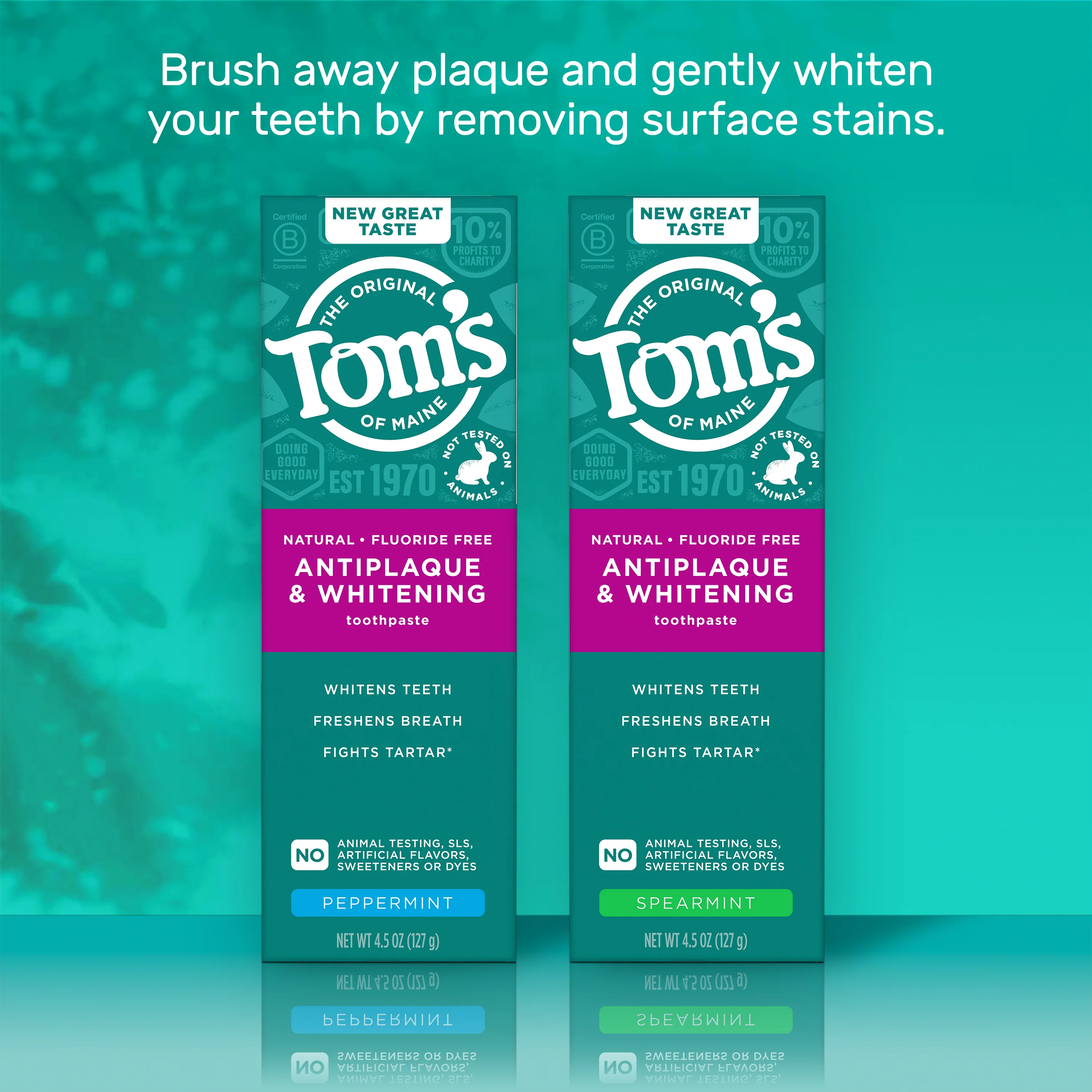 Fluoride-Free Antiplaque & Whitening Peppermint Natural Toothpaste - Image 2
