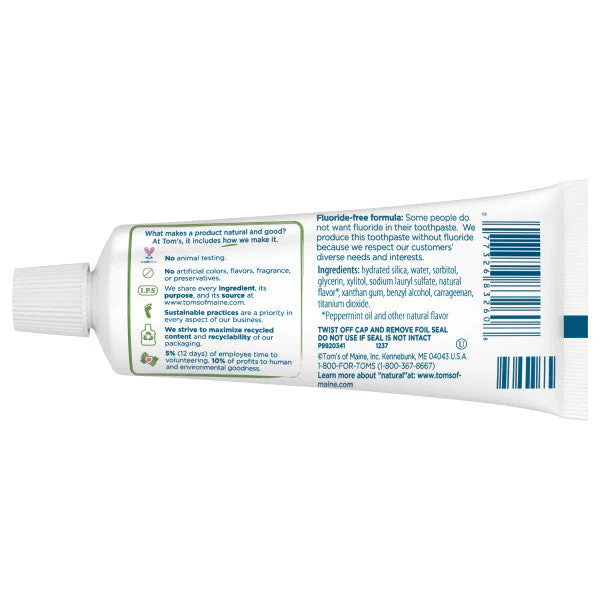 Grab n' Go Travel Size Fluoride-Free Fresh Mint Natural Toothpaste - Image 2