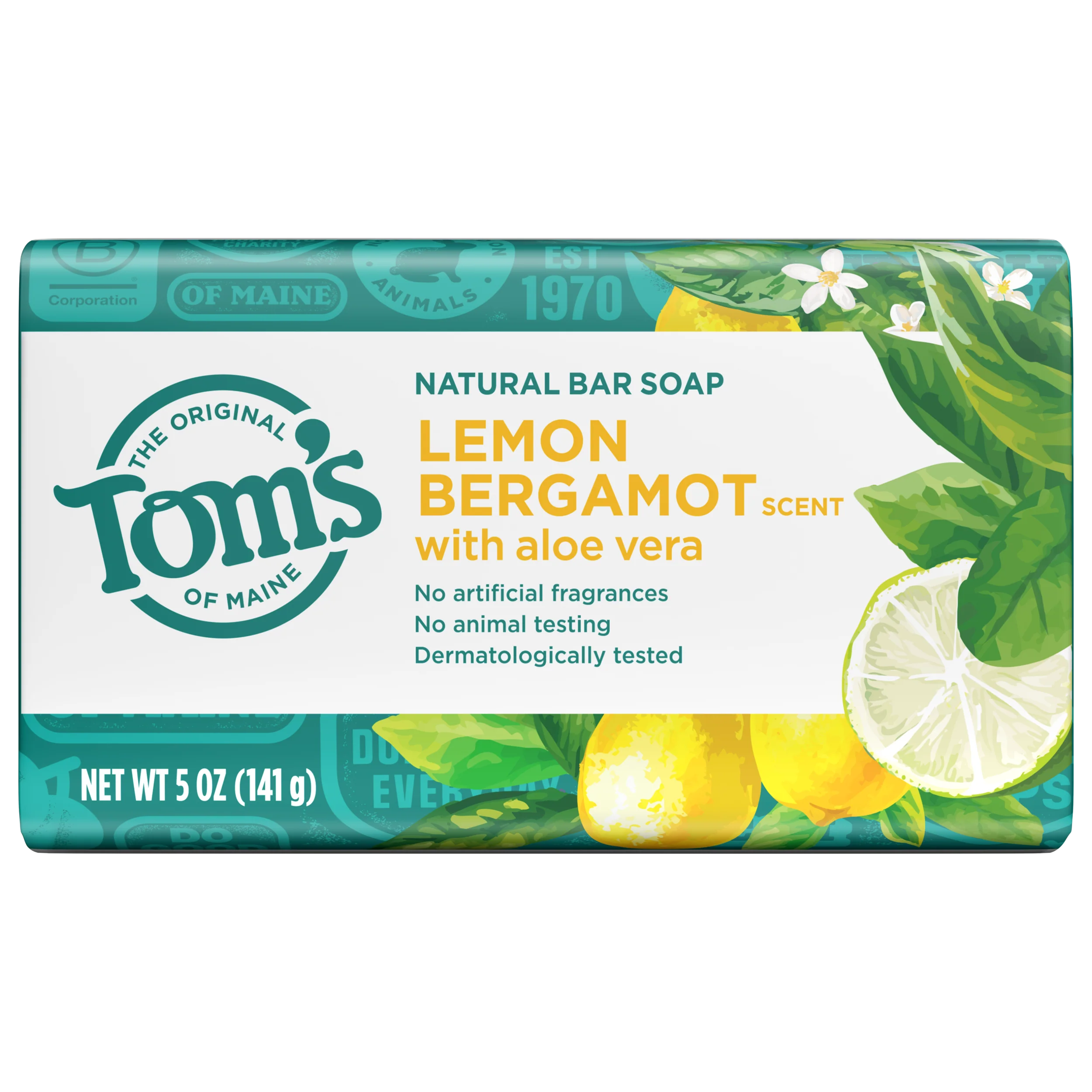 Lemon Bergamot Natural Beauty Bar Soap For Women and Men