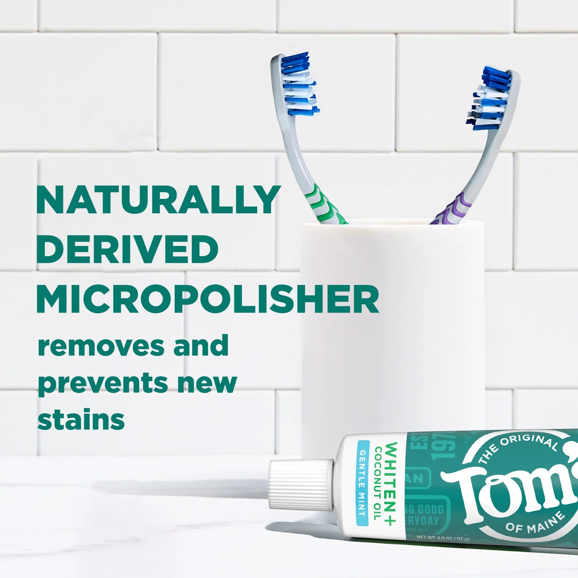 Whiten Plus Coconut Oil Fluoride Free Gentle Mint Natural Toothpaste - Image 5