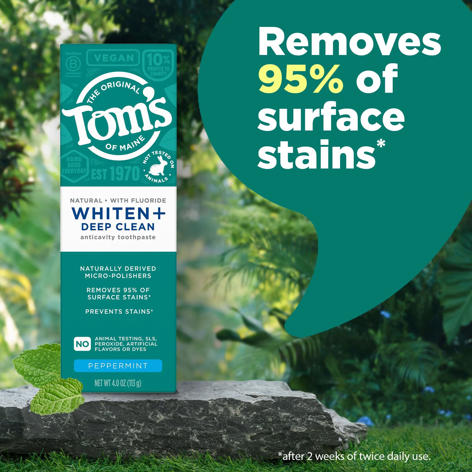 Whiten Plus Deep Clean Natural Whitening Peppermint Toothpaste - Image 3