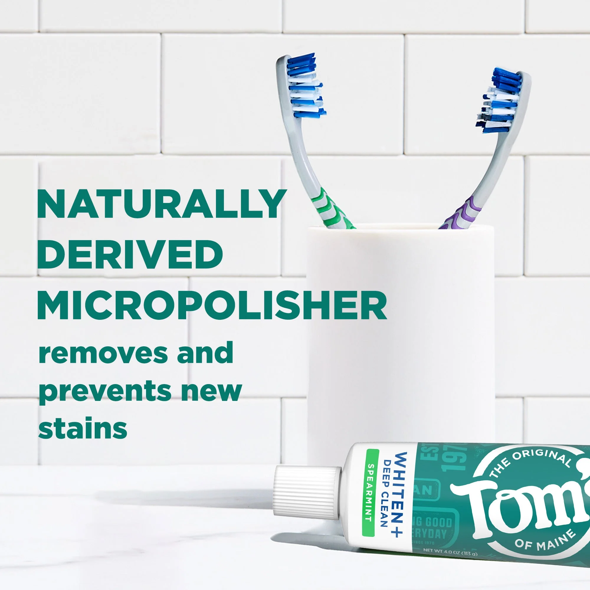 Whiten Plus Deep Clean Whitening Spearmint Natural Toothpaste - Image 5