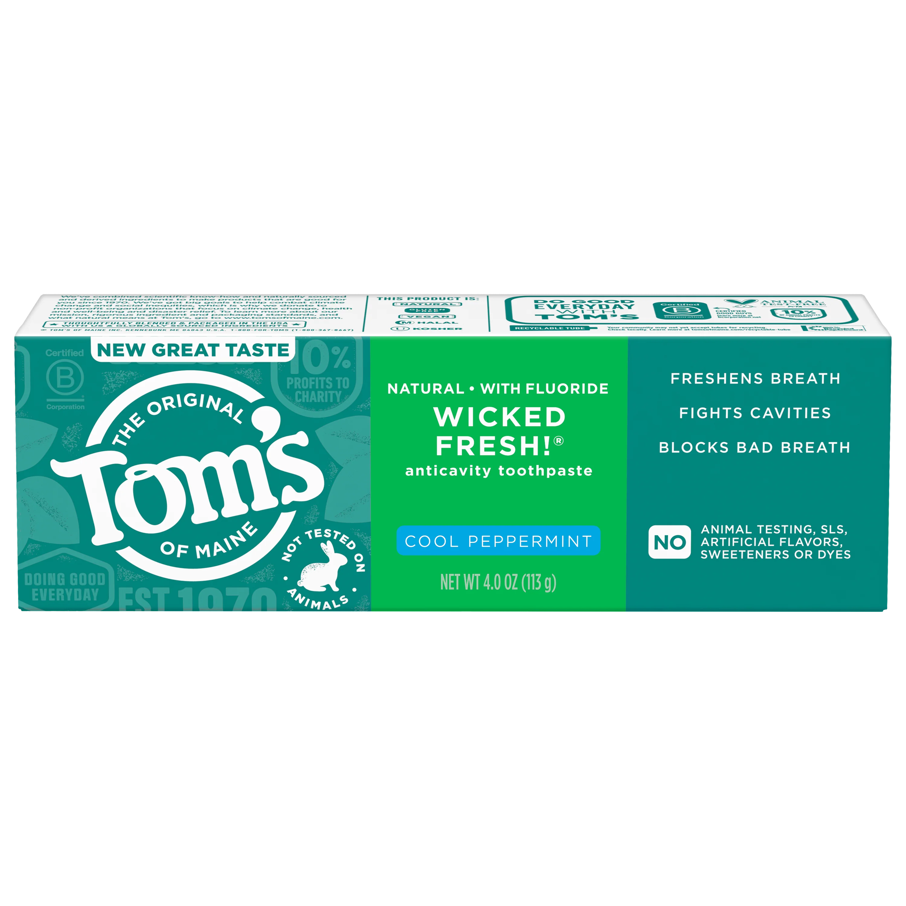 Wicked Fresh! Cool Peppermint Fluoride Natural Toothpaste